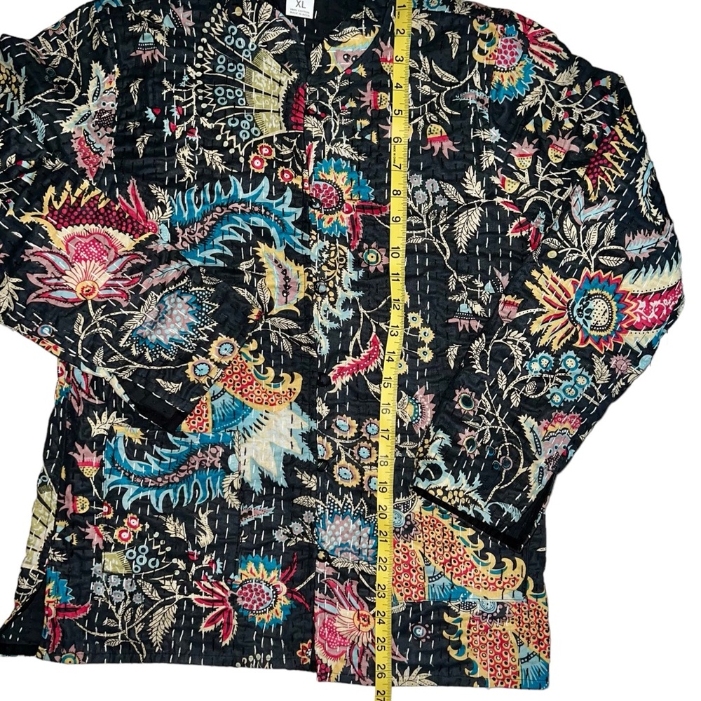 Beautiful Kantha quilted reversible jacket size Large/XLarge Mukut print - Picture 8 of 9